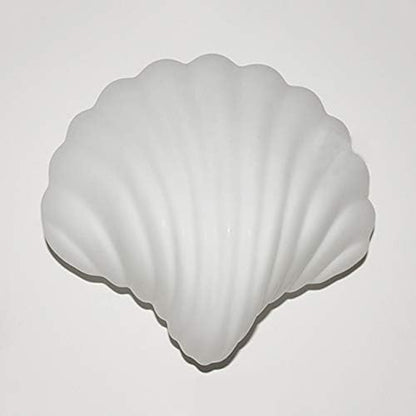 LITFAD Milk Glass Shell Shaped Wall Light One Light Modern Style LED Sconce Light Wall Lamp in White for Dining Room Bedroom Corridor Stairway