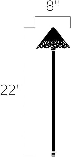 Kichler Cast Aluminum Path Light with Hammered Roof in Textured Tannery Bronze, 12V Landscape Fixture, 15471TZT