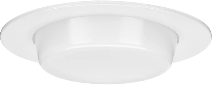 Progress Lighting P806005-028 6" Recessed Drop Lensed Shower Trim with Frosted Glass Diffuser Satin White for 6 in. Housing (P806N Series)