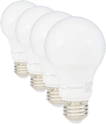 Amazon Basics LED Light Bulbs, Energy Efficient 6W, 40 Watt Equivalent, E26 Standard Base, 2700, Dimmable, 10,000 Hour, Soft White, 6 Count (Pack of 4)