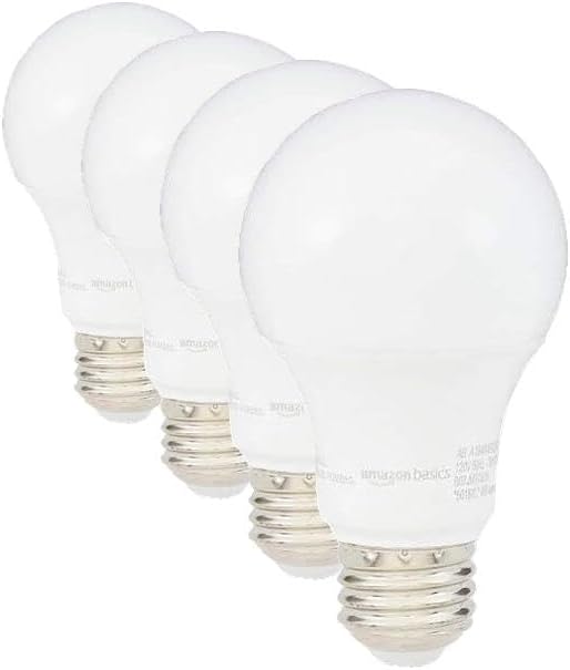 Amazon Basics LED Light Bulbs, Energy Efficient 6W, 40 Watt Equivalent, E26 Standard Base, 2700, Dimmable, 10,000 Hour, Soft White, 6 Count (Pack of 4)