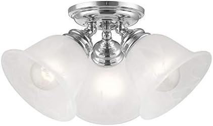 Livex Lighting 1358-05 Essex 3-Light Ceiling Mount, Chrome
