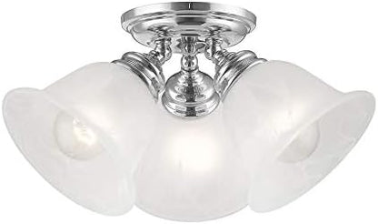 Livex Lighting 1358-05 Essex 3-Light Ceiling Mount, Chrome
