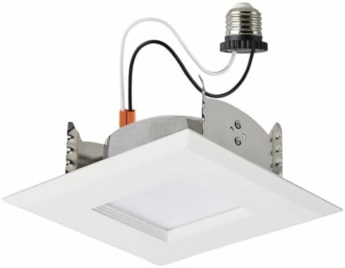Satco LED Retrofit Downlight with Stepped Baffle, CCT Selectable 2700K/3000K/3500K/4000K/5000K, 4 Inch Square, White
