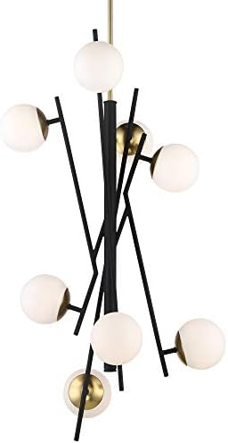 George Kovacs P359-618-L Alluria Pendant, 8-Light LED 48 Total Watts, Weathered Black