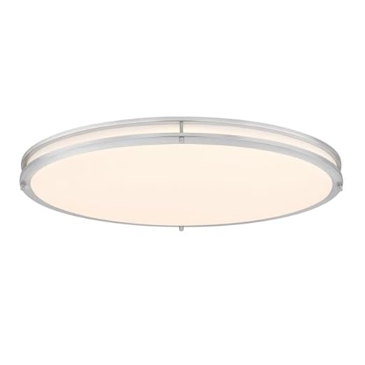 Westinghouse Lighting Lauderdale Transitional Contemporary One-Light, 33 Inch 40 Watt LED Indoor Flush Mount Fixture with Color Temperature Selection, Brushed Nickel Finish, Frosted Acrylic Shade