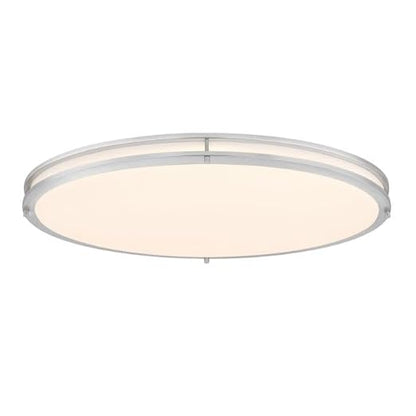 Westinghouse Lighting Lauderdale Transitional Contemporary One-Light, 33 Inch 40 Watt LED Indoor Flush Mount Fixture with Color Temperature Selection, Brushed Nickel Finish, Frosted Acrylic Shade