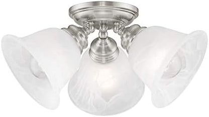 Livex Lighting 1358-91 Essex 3-Light Ceiling Mount, Brushed Nickel