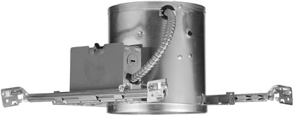 Juno 6 Inch Incandescent Ceiling Light Housing for New Construction, IC Rated Recessed Light, Adjustable Socket Plate, Damp Location UL Listed Can Lighting, Includes Push-in Electrical Connectors