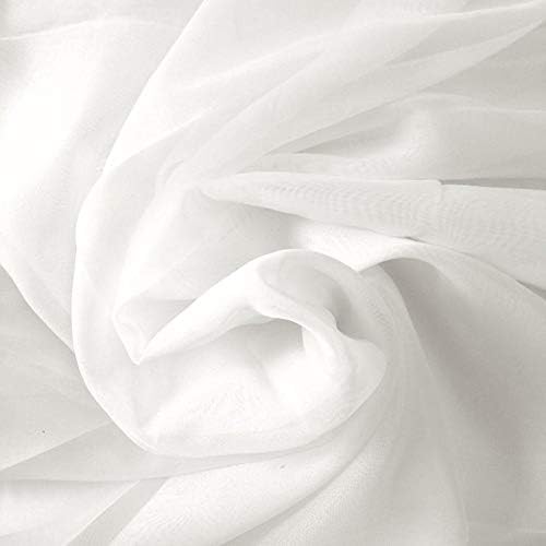 AK TRADING CO. 120" Wide (10ft Wide) X 120 Yards Roll - Sheer Voile Chiffon Fabric - Perfect for Draping Panels and Masking for Weddings, Parties & Events, Tent Draping - White