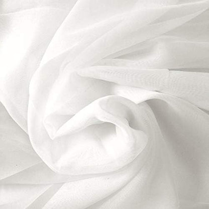 AK TRADING CO. 120" Wide (10ft Wide) X 120 Yards Roll - Sheer Voile Chiffon Fabric - Perfect for Draping Panels and Masking for Weddings, Parties & Events, Tent Draping - White