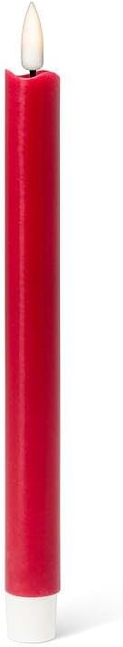 Abbott Collection Wax LED Flameless Taper Candle. Set of 2 - Red (9.5" H)