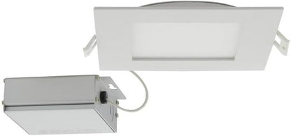 Satco CCT Selectable LED Slim-Fit Flat Lens Downlight with Remote Driver, 6 Inch Square, White