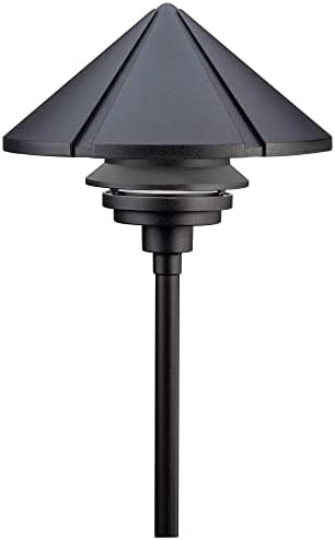 Kichler 15211BKT Six Groove Path & Spread 1-Light 120V, Textured Black