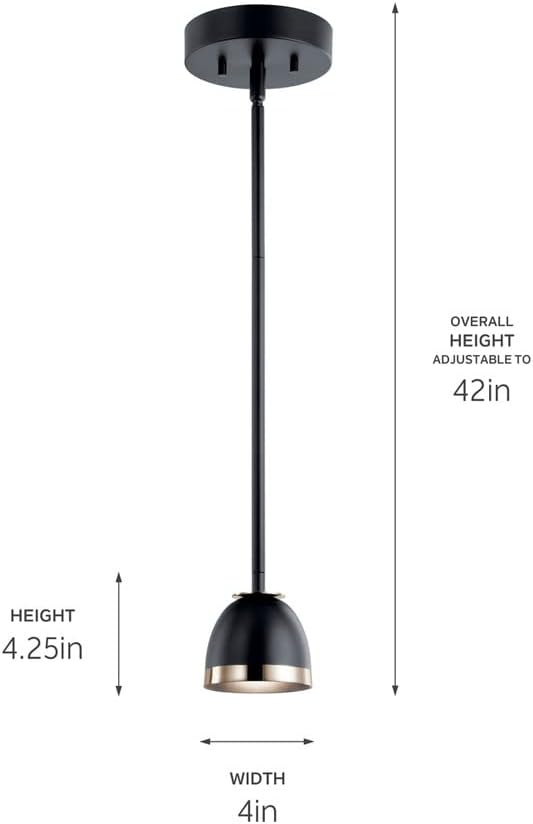 Kichler Baland 4 Inch 1 Light Mini Pendant in Brushed Natural Brass
