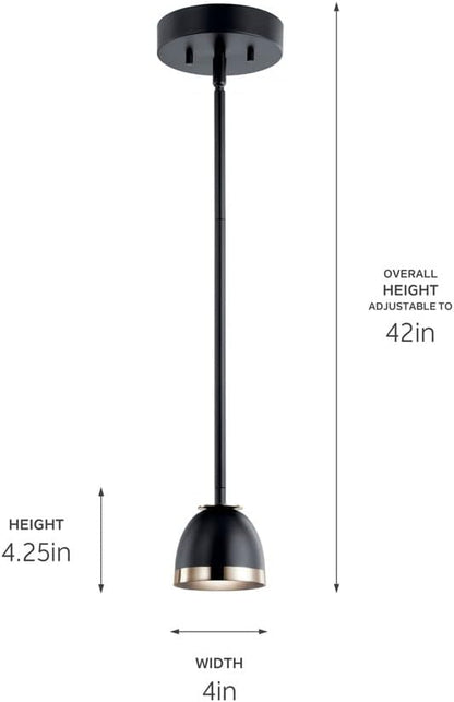 Kichler Baland 4 Inch 1 Light Mini Pendant in Brushed Natural Brass
