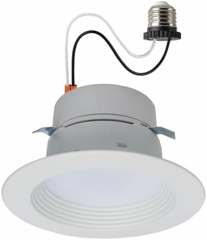Satco LED Retrofit Downlight with Stepped Baffle, CCT and Wattage Selectable, 4 Inch Round, White
