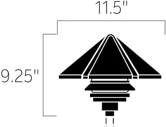 Kichler 15211AZT Six Groove Path & Spread 1-Light 120V, Textured Architectural Bronze
