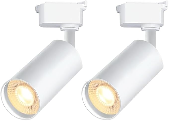 White LED Track Lighting Heads (No Track Rails), 2-Lights 20W Dimmable Track Lights Head Suitable for H Type Rails 6000K Cool White Ceiling Spotlight Fixture for Indoor Home Commercial