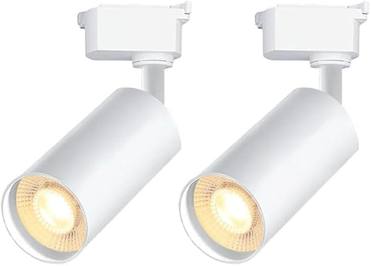 White LED Track Lighting Heads (No Track Rails), 2-Lights 20W Dimmable Track Lights Head Suitable for H Type Rails 6000K Cool White Ceiling Spotlight Fixture for Indoor Home Commercial