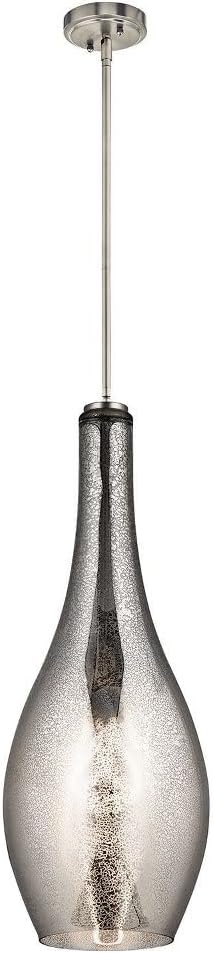 KICHLER Everly 29.5" 1 Light Teardrop Pendant Clear Glass Chrome