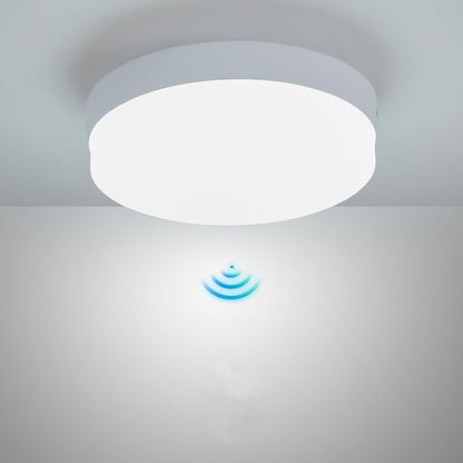 DLLT 24W Motion Sensor LED Ceiling Light, 8.7 Inch Wired Motion Activated Ceiling Light, 5000K Indoor Motion Flush Mount Light Fixture for Porch Walk-in Closet Hallway Pantry Stair, Non-Dimmable