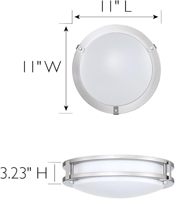 Design House 589598 Color Temperature Selectable Ripon Integrated LED Flush Mount Ceiling Light Dimmable & 2700K/3000K/3500K/4000K/5000K, 11-Inch, Satin Nickel, 4 Pack