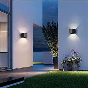 20W LED Outdoor Wall Lights Exterior/Interior,6500K Wall Sconce,Modern Square Aluminum Wall Light,Up and Down Outdoor Lighting Fixtures,IP65 Waterproof Porch Light, ETL Listed(Black-1 Pack)