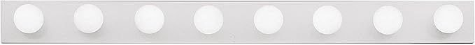 Kichler 8-Light Linear Bathroom Vanity Light Fixture, 48" Chrome Bath Bar for Mirror Lighting with 60W Medium Base Bulbs, Modern Transitional Style (48" W x 4.25" H x 2" D), 626CH