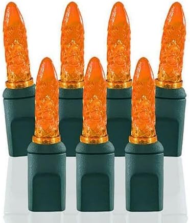 Pro Christmas M5 LED Christmas Lights - 70 Count Mini 5mm String Lights - Professional Grade Indoor/Outdoor Commercial Holiday Light Set for Trees, Bushes, & Décor - Amber Orange
