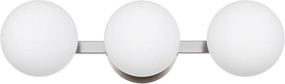Bathroom Vanity Light Fixtures, Modern 3 Lights Globe Wall Sconce Lighting Brushed Nickel, Porch Wall Mount Light Fixture for Bathroom, Mirror Cabinets Hallway Stairs