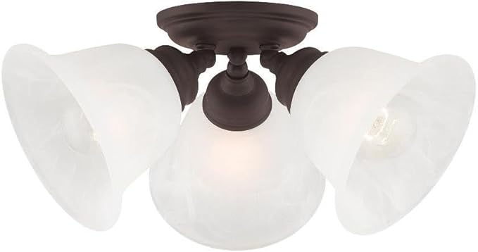 Livex Lighting 1358-07 Essex 3-Light Ceiling Mount, Bronze