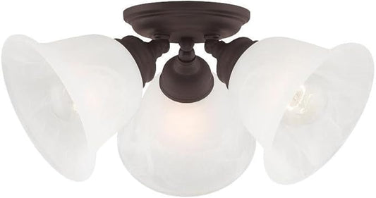 Livex Lighting 1358-07 Essex 3-Light Ceiling Mount, Bronze