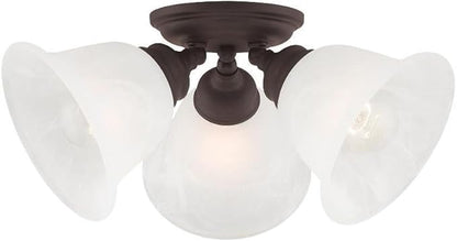Livex Lighting 1358-07 Essex 3-Light Ceiling Mount, Bronze