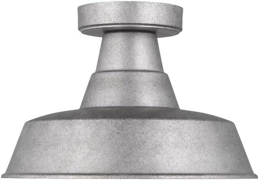 Generation Lighting 1-Light Barn Light Outdoor Ceiling Lamp Weathered Pewter 7837401-57, Flush Mount Ceiling Light Fixture for Home Decor, Farmhouse Outdoor Light Fixture Can Use LED Light Bulbs