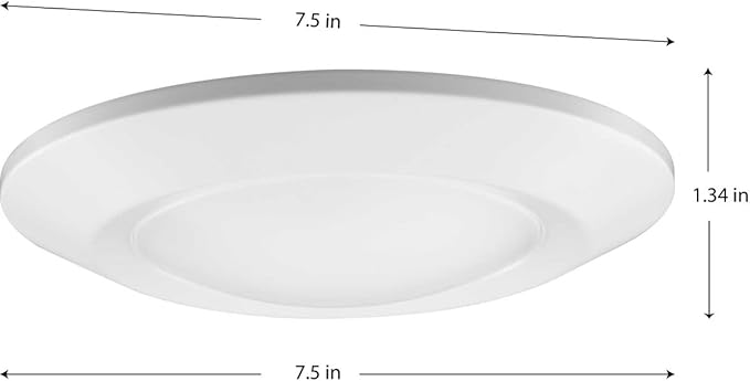 Progress Lighting Intrinsic Collection 7.5 in. 3000K Integrated LED Recessed Surface Mount Integrated LED Downlight for Living Rooms