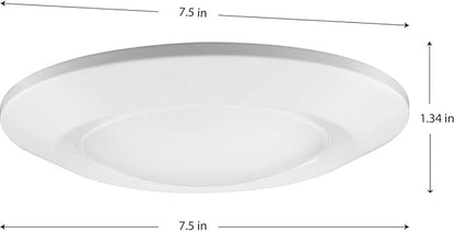 Progress Lighting Intrinsic Collection 7.5 in. 3000K Integrated LED Recessed Surface Mount Integrated LED Downlight for Living Rooms