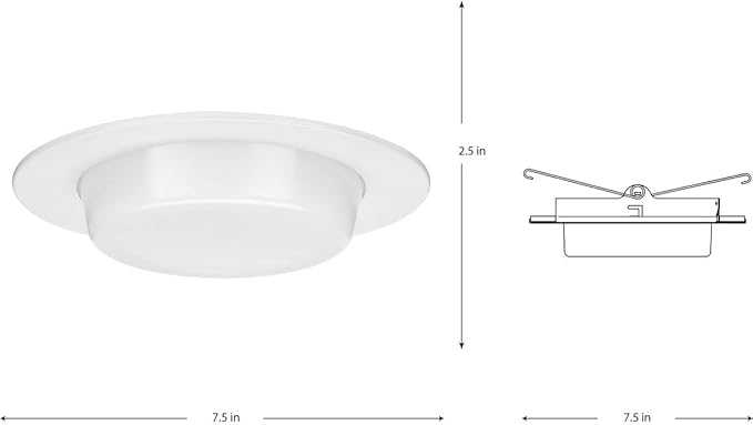 Progress Lighting P806005-028 6" Recessed Drop Lensed Shower Trim with Frosted Glass Diffuser Satin White for 6 in. Housing (P806N Series)