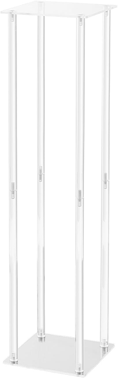 VEVOR 10PCS 23.6inch High Wedding Flower Stand, With Acrylic Laminate,Acrylic Vase Column Geometric Centerpiece Stands, Floral Display Rack for T-Stage Events Reception, Party Decoration Home
