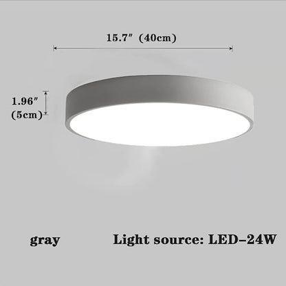 LED Ceiling Light Fixture,16 Inch Modern Round Recessed Ceiling Lights, Dimmable Light,Grey 24W Close to Ceiling Lighting Flush Mount Living Room Bedroom,3000K-6000K
