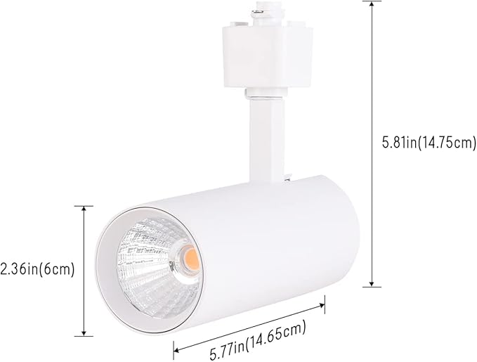 mirrea 16.5W Dimmable LED Track Lighting Heads Compatible with Single Circuit H Type Rail Ceiling Spotlight 90 CRI 24° White Finish Pack of 6 (4000K Neutral White)