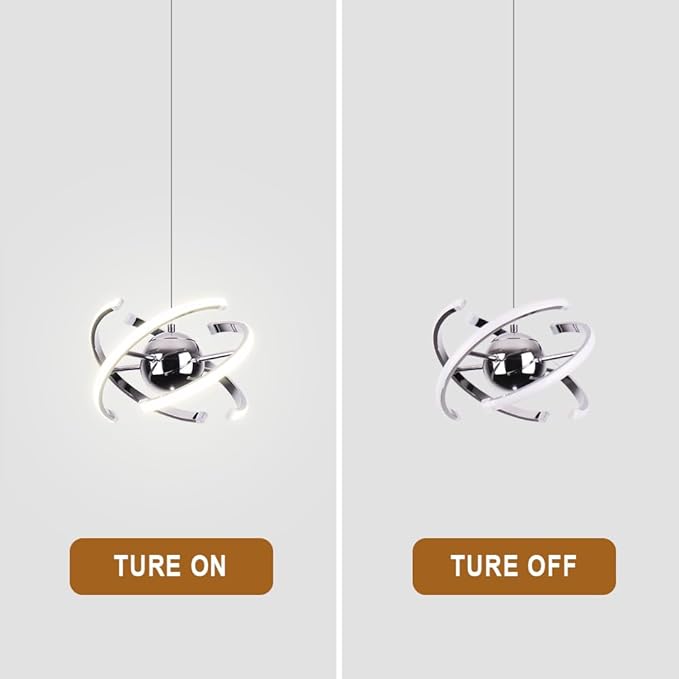Modern Pendant Lights Kitchen Island,Silver Hanging Light Lamp,Pendant Light Fixtures for Dining Room Ceiling,Kitchen,Foyer,Living Room,Bedroom,Entryway,Over Table,Adjustable Shape,26W,Acrylic