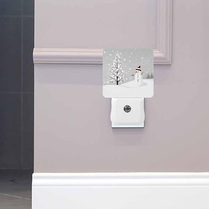 Christmas Card Design LED Night Lights Plug into Wall with Winter Tree and Bullfinches 0.5W Plug in Night Light, Dusk to Dawn, Bright Nightlight Auto On/Off, for Room Bedroom Bathroom