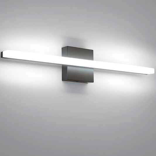 Combuh Bathroom Light Fixtures Dimmable Black Vanity Lights Bar 24 Inch 14W Bathroom Lights Over Mirror ip44 Wall Sconces Daylight White 6000K