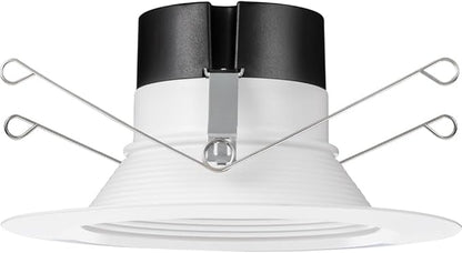 Juno E Series 5"/6" LED Ceiling Light, Baffle Trim Recessed Lighting with 5-in-1 Switchable White Color, 1200 Lumens for High Ceilings, Wet Rated LED Downlight, Dimmable, White, 6-Pack