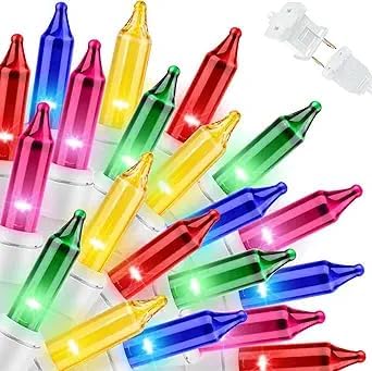 LAMPHOME Multicolour Christmas Lights, 100 Count 19.6Ft Incandescent Mini String Fairy Lights, Indoor Outdoor Waterproof Tree Lights for Bedroom Easter Wedding Home Decor