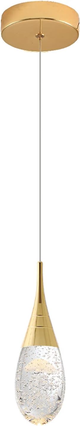 JoollySun Mini Crystal Pendant Light: Modern Dimmable 3-Color(3000k-6000k) LED Pendant for Kitchen Island Bathroom - Polished Gold