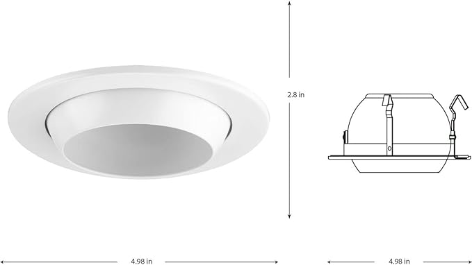 Progress Lighting P804003-028 4" LED Recessed Eyeball Trim Satin White (P804N Series)
