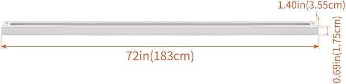 mirrea Whtie H Type 6-feet Track for Ceiling Track Lighting Pack of 2