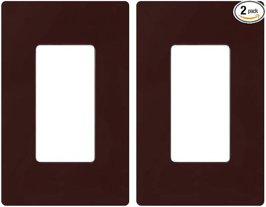 Lutron Claro 1 Gang Decorator/Rocker Wallplate, Gloss, Brown (2-Pack) | CW-1-BR